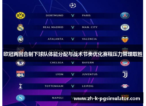 欧冠两回合制下球队体能分配与战术节奏优化赛程压力管理取胜